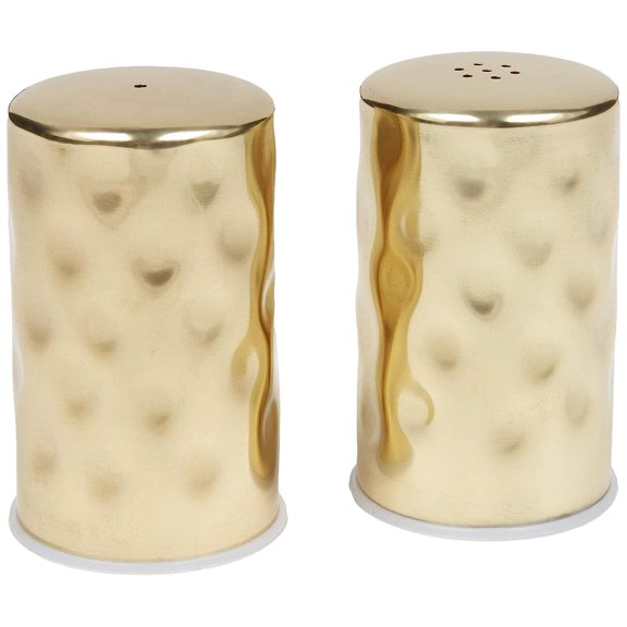 GHSP2 Hammered Salt & Pepper Shaker Set, Gold, 2-Ounces Each