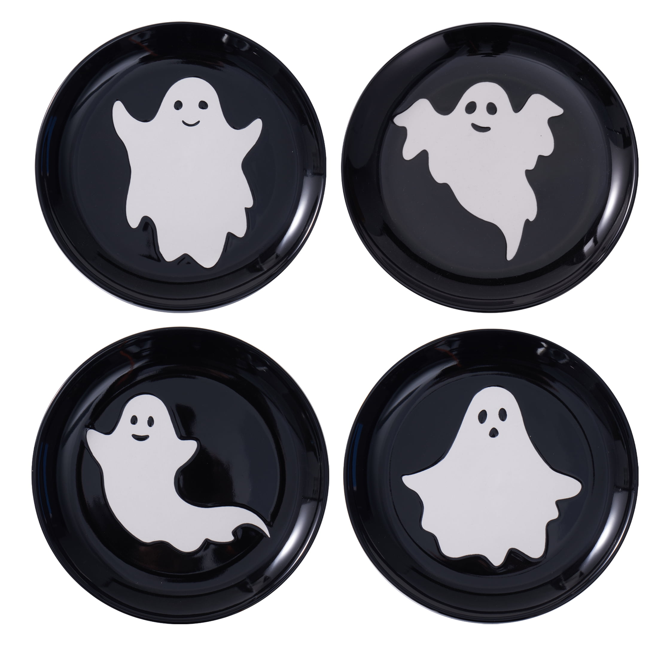 Way to Celebrate Halloween 4pk Ceramic Ghost Appetizer Plates