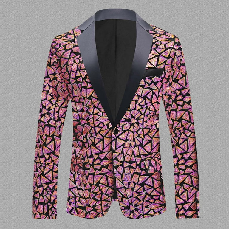 GHSuoui Mens Velvet Sequin Tuxedo Stage Show Suit Mens Jacket Suit Jacket Walmart