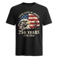 thumbnail image 1 of GHUALURU Men's Patriotic Eagle 250 Years T-Shirt, 1776-2026 USA Flag Graphic Cotton Tee, America Anniversary Shirt,Black,2XL, 1 of 6