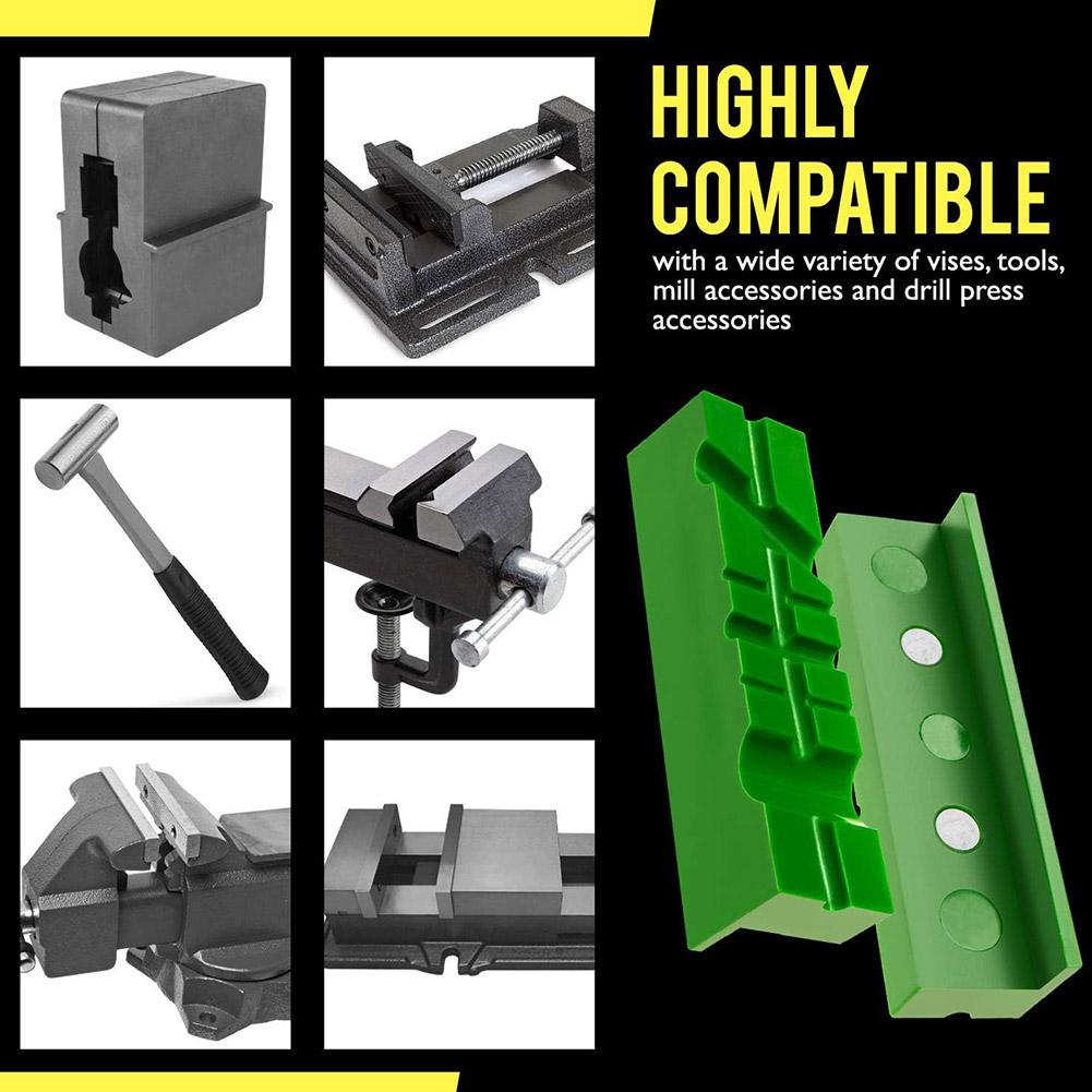 GHYJPAJK 1 Pair Of Soft Pad Jaws Rubber Bench Vise Holder Vice Jaw Pad