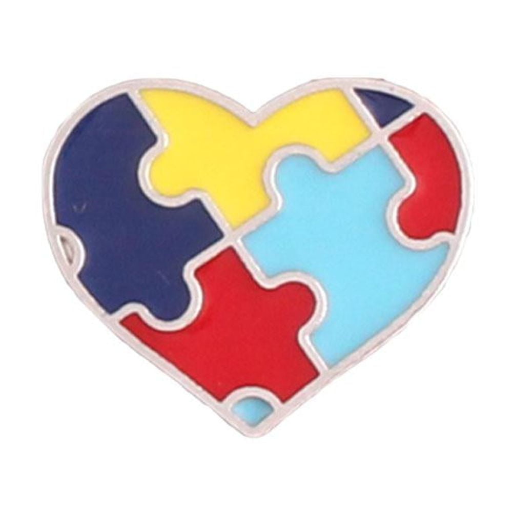 GHYJPAJK Autism Awareness Lapel Pin Tie Tack Puzzle Piece Heart Brooch