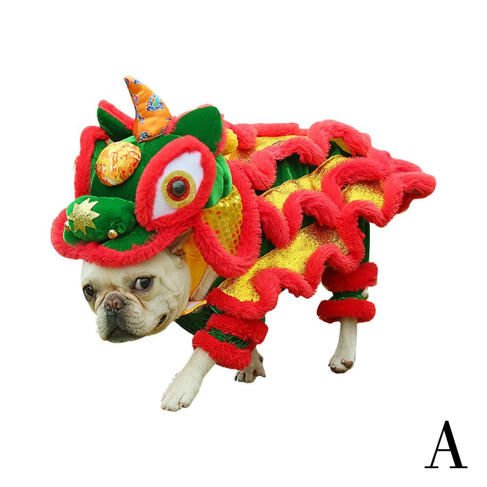 GHYJPAJK Chinese Dragon Dog Costumes Chinese New Year Dog Costume