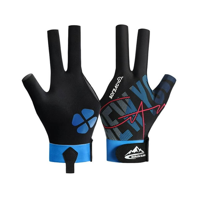 Open Finger Billiard Pool Gloves Adjustable Sticker Polyester Snooker