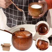 GHYJPAJK Wooden Spice Jar Sugar Bowl Spice Container Sugar Bowl For Kitchen