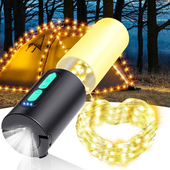 GHodec 4000mAh Rechargeable Camping Lantern with String Lights