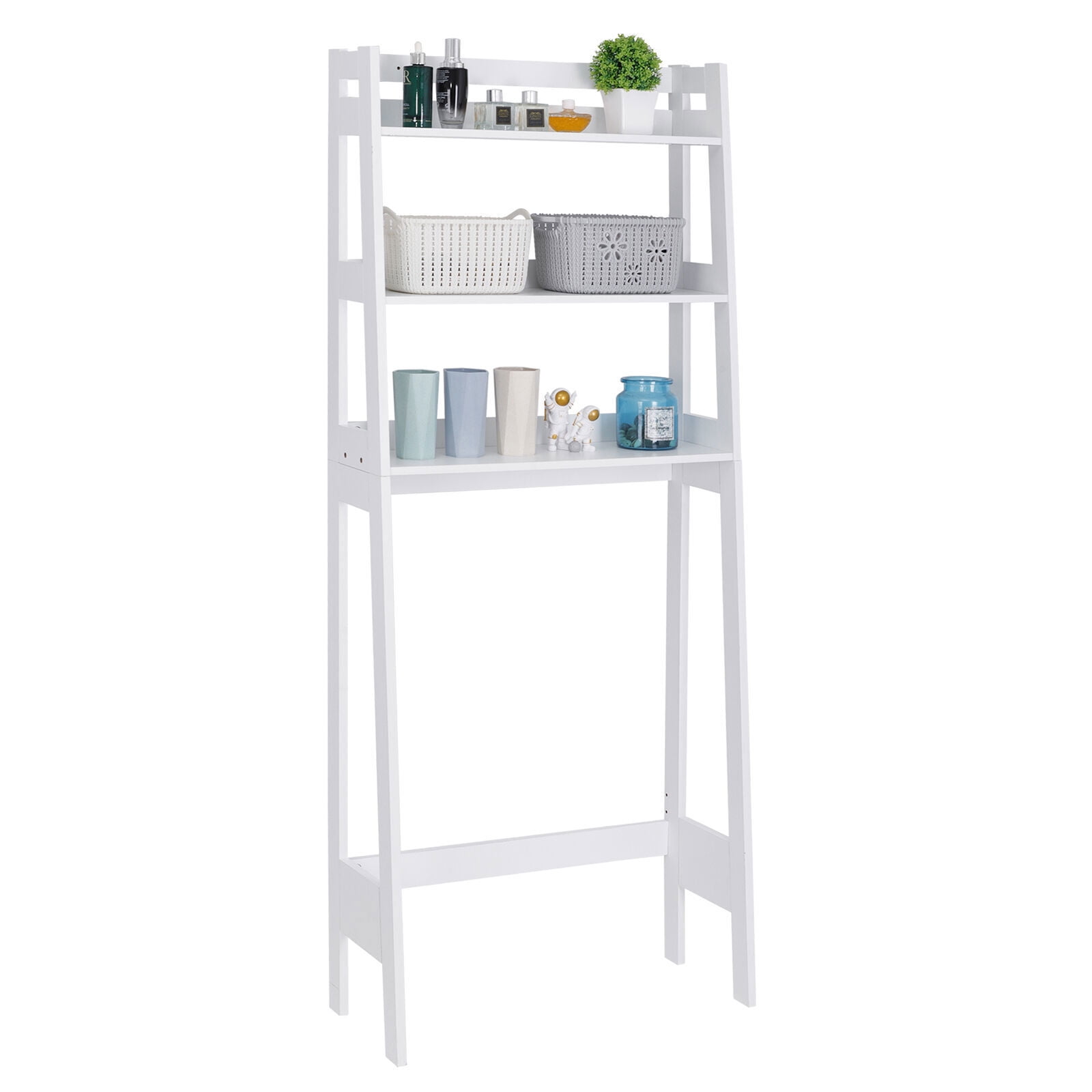 GHooa Home Furniture Over The Toilet Storage Cabinet White Space Saver ...