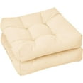 thumbnail image 1 of GHooa Set of 2 Tufted Patio Cushions, 4" Outdoor Seat Cushions, Waterproof & High Elasticity for Comfortable Sitting Experience, Square Chair Cushions for Indoor Outdoor Use, 2 Pack (Beige), 1 of 10