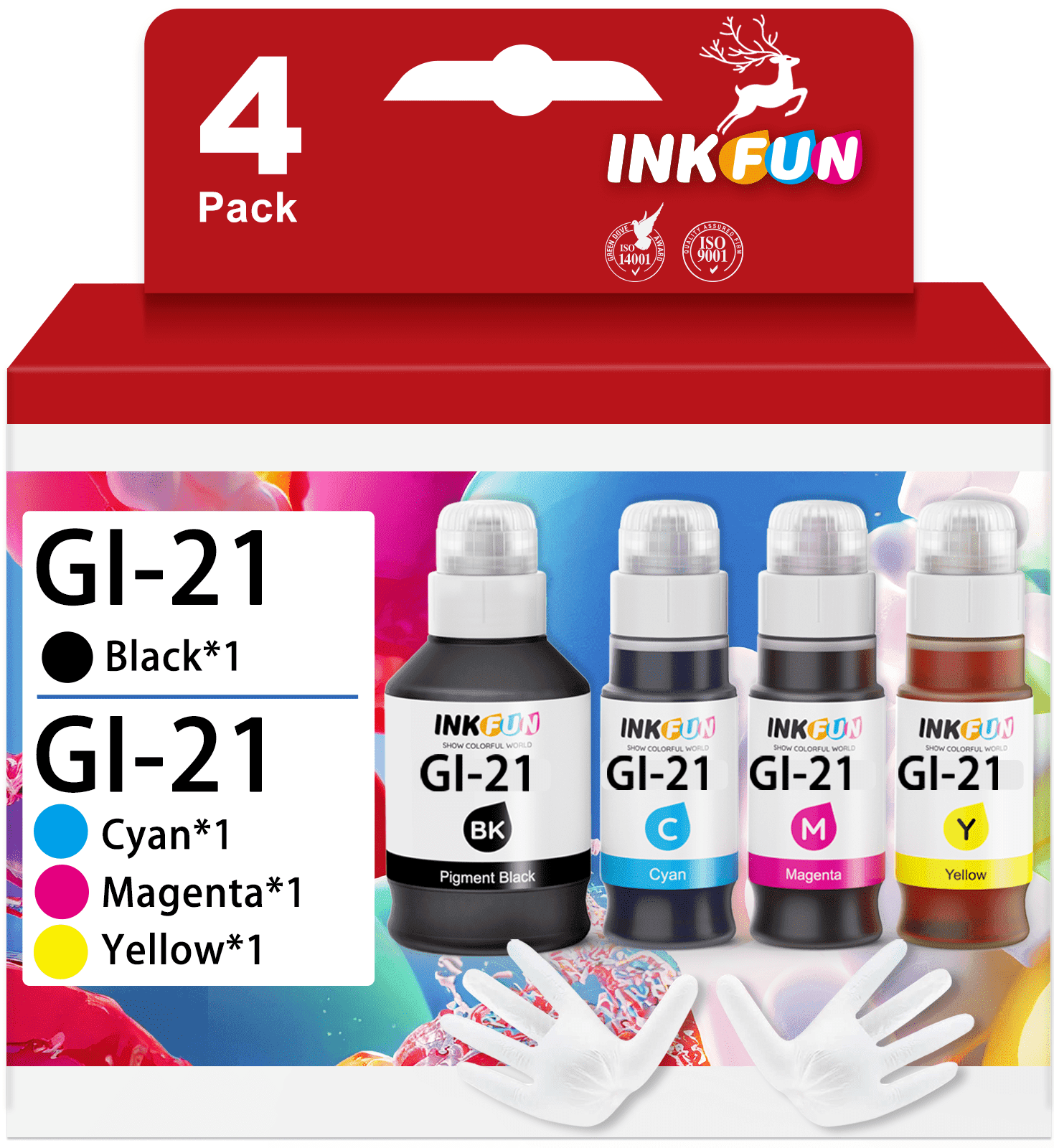 GI-21 Ink Bottle Compatible for Canon 21 GI-21 GI21 Ink Refill