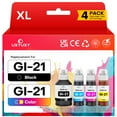 thumbnail image 1 of GI 21 Ink Bottle for Canon 21 GI-21 GI21 Ink Refill Bottle for Canon PIXMA G3260 G3270 G2260 G1220 G4270 G5020 G6020 (Black, Magenta, Cyan, Yellow, 4Pack), 1 of 6