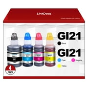 GI-21 Ink Bottles Replacement for Canon 21 GI-21 GI21 Ink Refill Bottles Set Work for Canon Pixma G3270 G3260 G4270 G2260 G1220 G1230 G2270 MegaTank Printer (4 Pack Black Cyan Magenta Yellow)