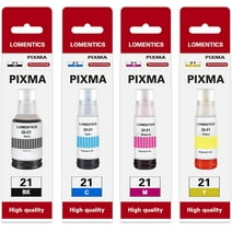 GI-21 Ink Bottles Set (4-Pack, Black Cyan Magenta Yellow) - GI21 GI-21 Ink Refill Replacement for Canon G3260, G2260 and G1220 Printer
