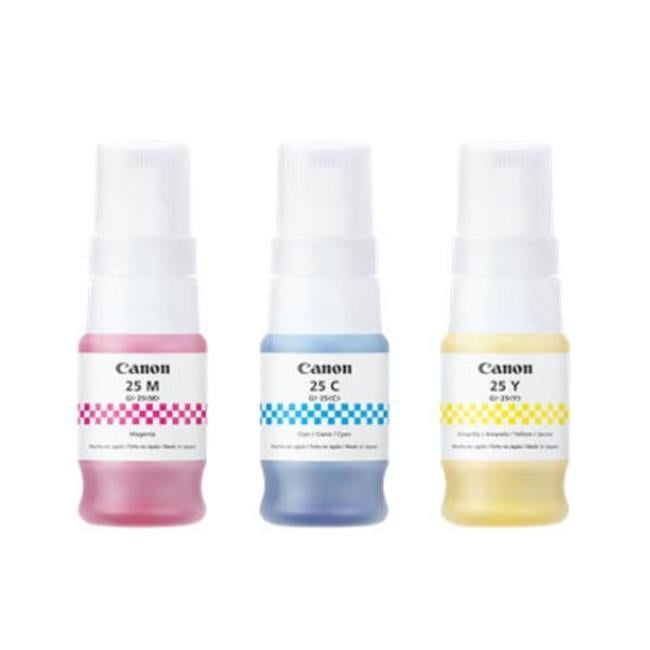 Canon GI-25 Ink Bottles - Inkjet - Cyan, Magenta, Yellow - 3000 Pages - 37 mL - 3 / Pack