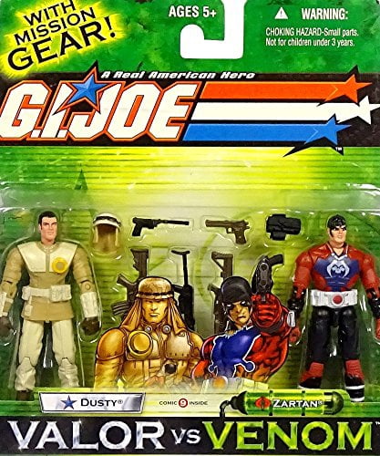 GI JOE VENOM VS VALOR DUSTY VS ZARTAN 1 PACK MOC