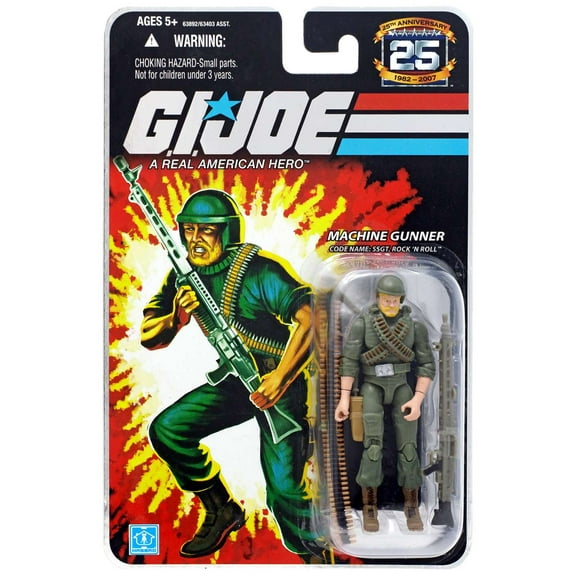 2008 G.I. Joe 25th Anniversary Machine Gunner Rock n Roll 3.75" Action Figure