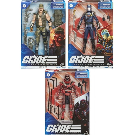 GI Joe Classified Series Wave 2 Cobra Commander, Red Ninja & Gung-Ho Set of 3 Action Figures