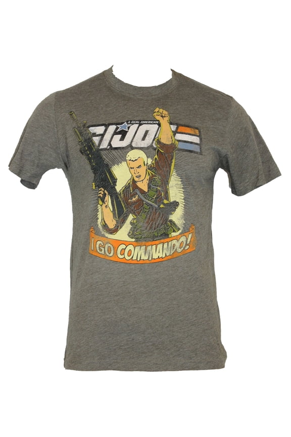 GI Joe (G.I. Joe)  Mens T-Shirt - "I Go Commando!" Duke Screaming Image (Small)