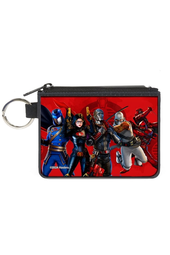 GI Joe Wallet, Coin Purse, Cobra Agents Group Pose and Logo Reds, Canvas