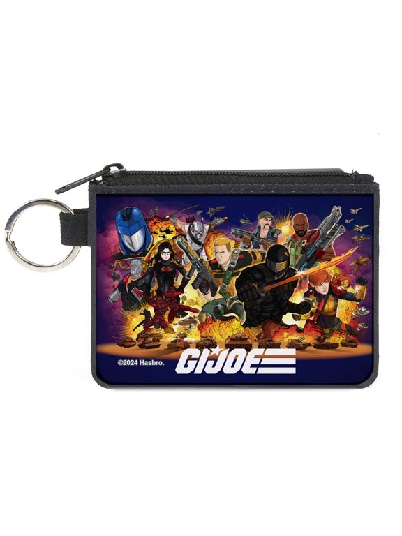GI Joe Wallet, Coin Purse, GI Joe Universe Agents Explosion Group Pose and Logo Blue, Canvas