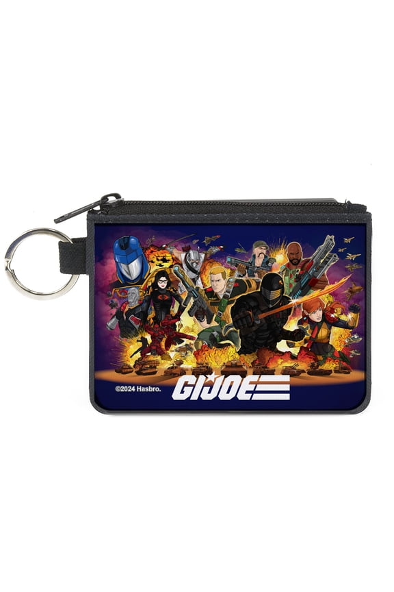 GI Joe Wallet, Coin Purse, GI Joe Universe Agents Explosion Group Pose and Logo Blue, Canvas