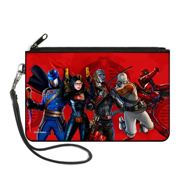 GI Joe Wallet, Zip Clutch, GI Joe Cobra Agents Group Pose and Logo Reds, Canvas