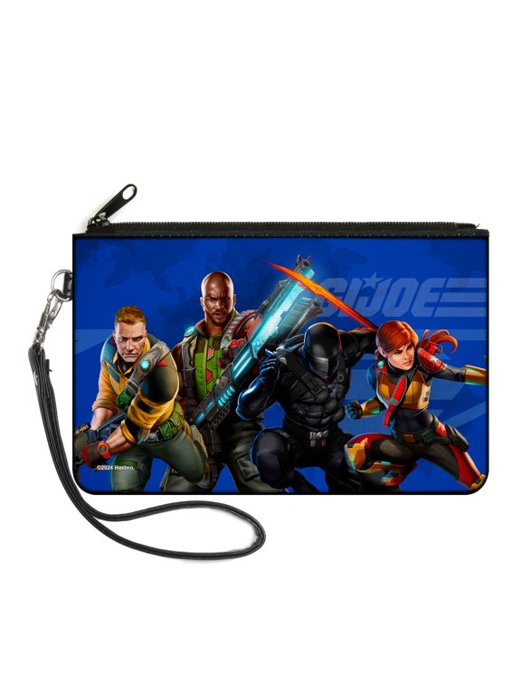 GI Joe Wallet, Zip Clutch, GI Joe Unit Agents Group Pose and Logo Blues, Canvas