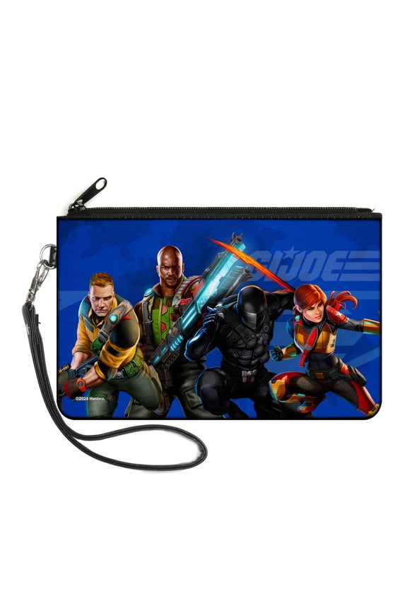 GI Joe Wallet, Zip Clutch, GI Joe Unit Agents Group Pose and Logo Blues, Canvas