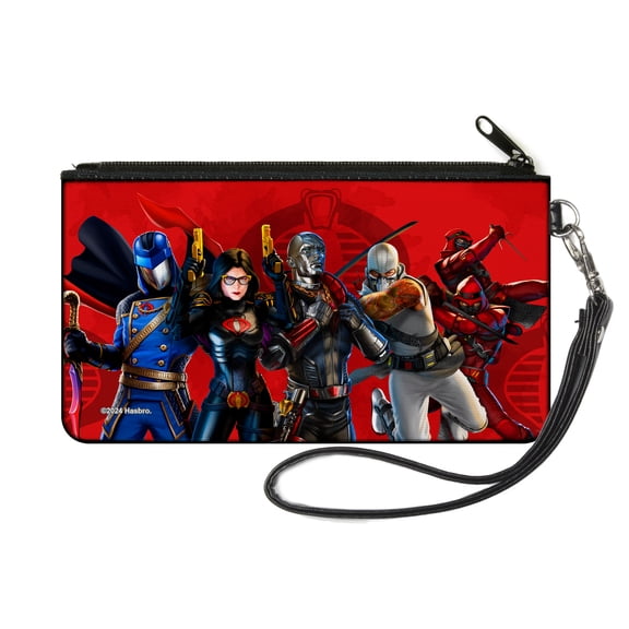GI Joe Wallet, Zip Pouch, GI Joe Cobra Agents Group Pose and Logo Reds, Canvas