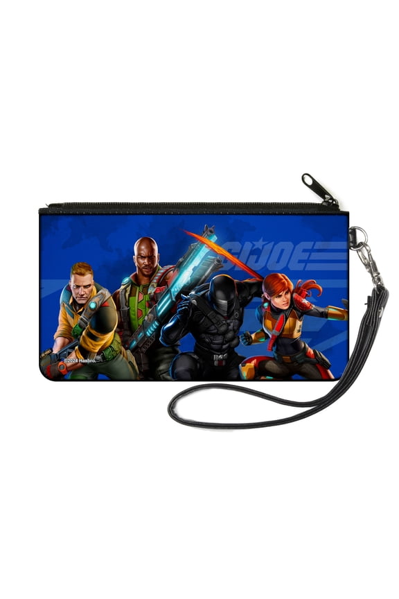 GI Joe Wallet, Zip Pouch, GI Joe Unit Agents Group Pose and Logo Blues, Canvas