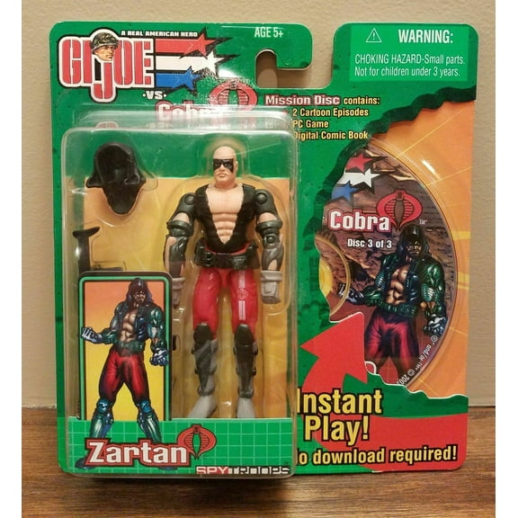 GI JOE ZARTAN FIGURE vintage figure & misson disc NEW MIP GI JOE ACTION FIGURE