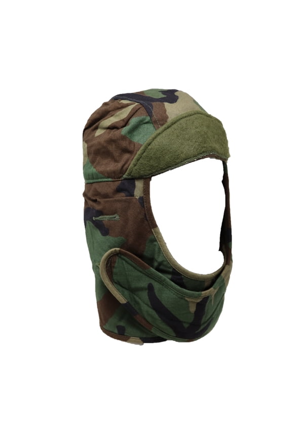GI M-65 Cold Weather Insulating Helmet Liner, Fully-fleeced, Retains Heat, Made in USA, Woodland Camo, Size 7
