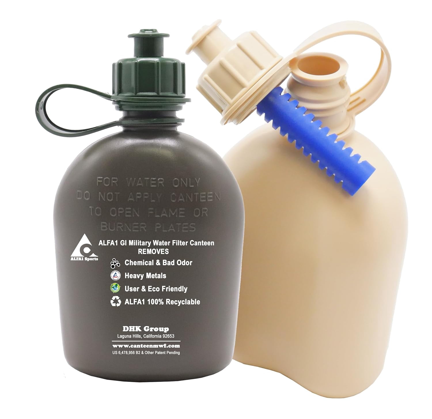 GI Military Water Filter Canteen + 1 Water Filter Cartridge & Get 1 ...