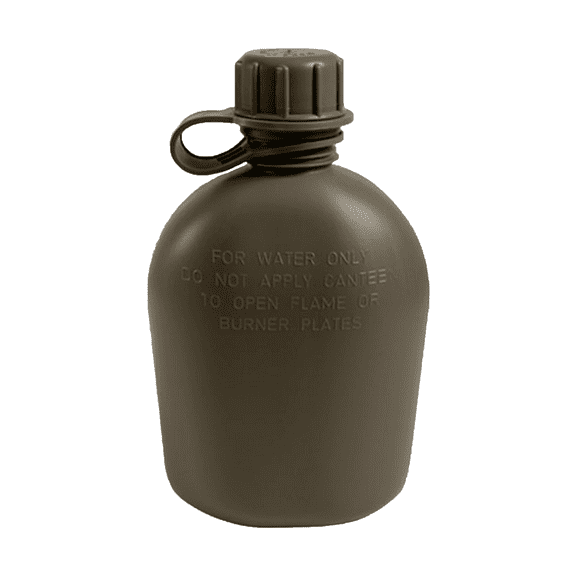 GI Style 1 Qt. Rugged Plastic Canteen, BPA and Odor Free, Made in USA, Olive Drab