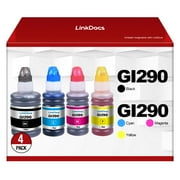 GI290 Refill Ink Bottle Replacement for Canon GI 290 to use with PIXMA G1000 G1100 G1200 G2000 G2600 G2800 G3000 G3100 G3200 G3400 G3800 G4000 G4400 Series Inkjet Printer 4 Pack Black and 1 each Color