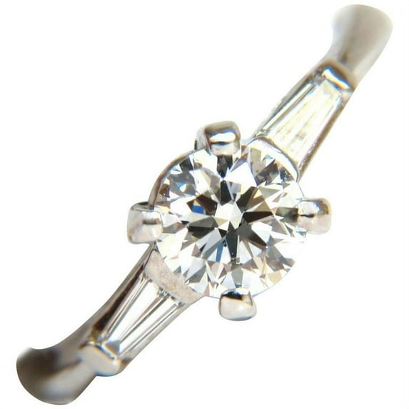 GIA 1.04CT IDEAL CUT G/VS2 ROUND BRILLIANT DIAMOND RING PLATINUM