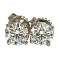 thumbnail image 1 of GIA 1.80CT NATURAL ROUND BRILLIANT DIAMOND STUD EARRINGS PLATINUM IDEAL, 1 of 9