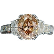 GIA 4.82CT NATURAL FANCY ORANGE BROWN COLOR DIAMOND RING