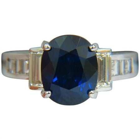 GIA 6.83CT NATURAL GEM ROYAL BLUE SAPPHIRE DIAMOND RING 14KT