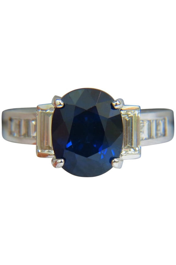 GIA 6.83CT NATURAL GEM ROYAL BLUE SAPPHIRE DIAMOND RING 14KT