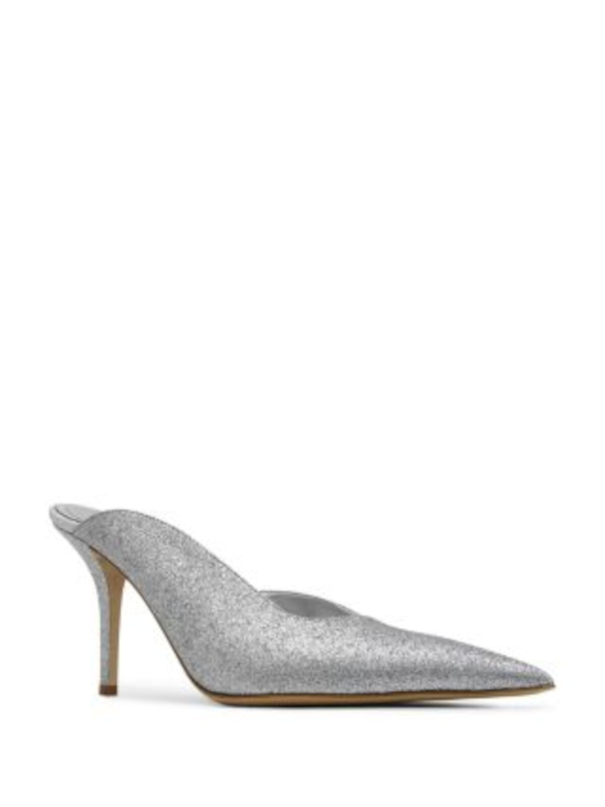 GIA BORGHINI Womens Silver Glitter Padded Abella Pointed Toe