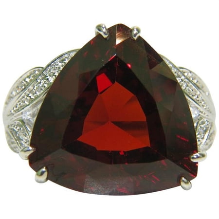 GIA CERTIFIED 17.94CT NATURAL SPESSARTITE DIAMOND RING