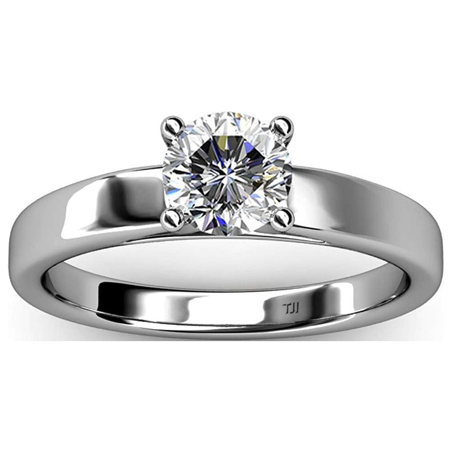 Six Prong Channel Set Diamond Engagement Ring in Yellow Gold