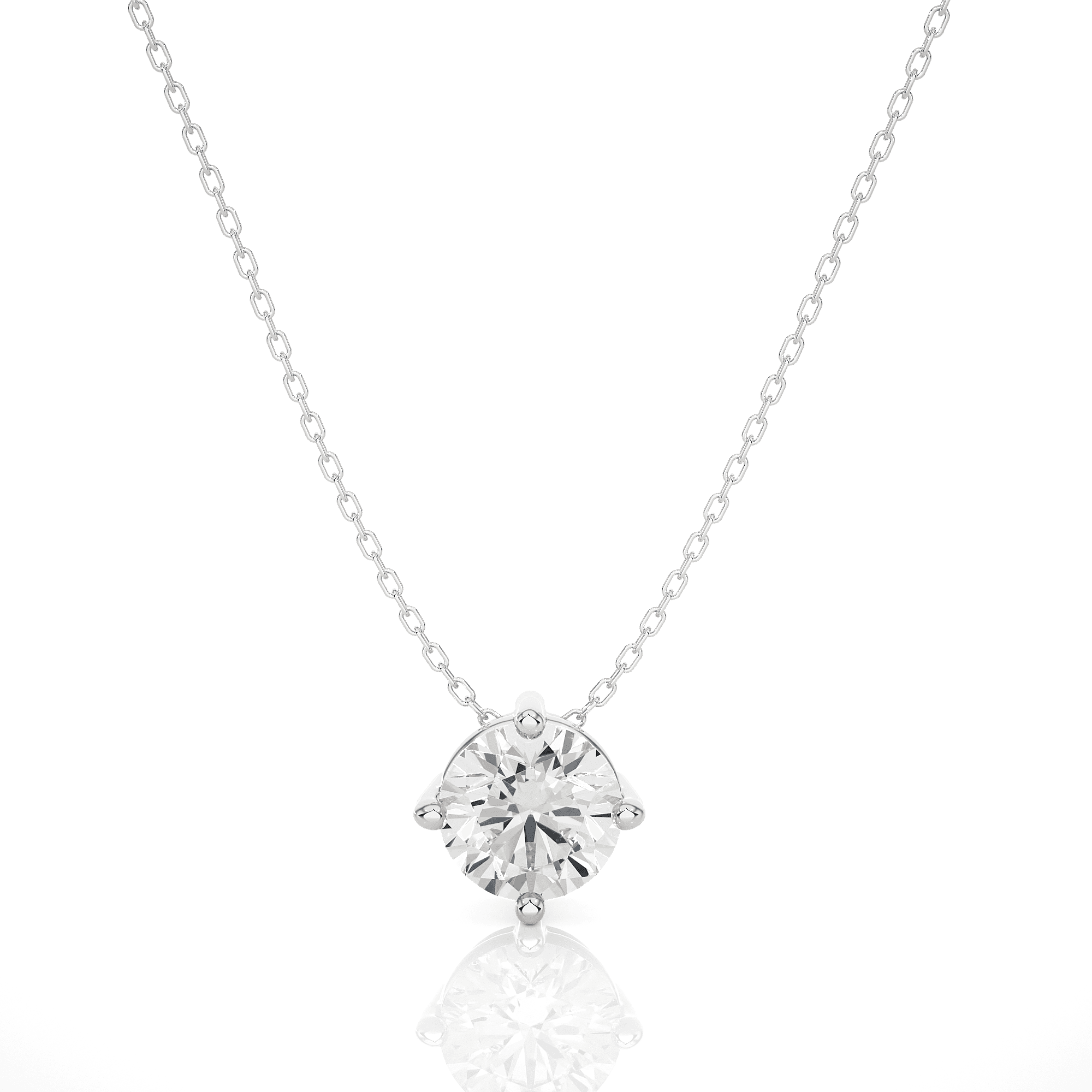 Single Line Anniversary Diamond Necklace Gifts For Women In 14K White Gold