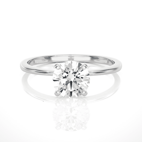 GIA Certified 1 Carat Lab Grown Diamond Classic Solitaire Engagement Ring for Women in 14k White Gold (D-E, VVS1-VVS2, cttw) Promise or Anniversary Ring Size 7.5 by Privosa Fine Jewelry