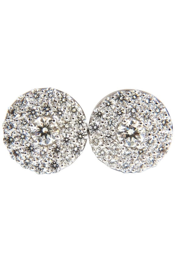 GIA Certified 4.60ct. Matching diamond cluster circular earrings omega