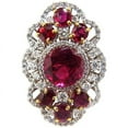 thumbnail image 1 of GIA Certified 8.03CT NATURAL TOURMALINE RUBELLITE RUBY DIAMOND CLUSTER RING, 1 of 10