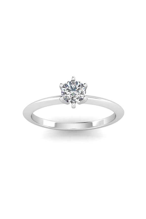 GIA Certified F/SI2 1/2ctw Diamond Solitaire Engagement Ring in 14k White Gold