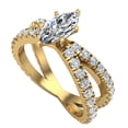 thumbnail image 1 of GIA Certified Marquise Cut Diamond Engagement Ring for Women X Cross Split Shank 1.75 CT TW 18K Gold (E-F,VVS1), 1 of 8