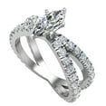 thumbnail image 1 of GIA Certified Marquise Cut Diamond Engagement Ring for Women X Cross Split Shank 1.75 CT TW 18K White Gold (F-G,SI1), 1 of 8
