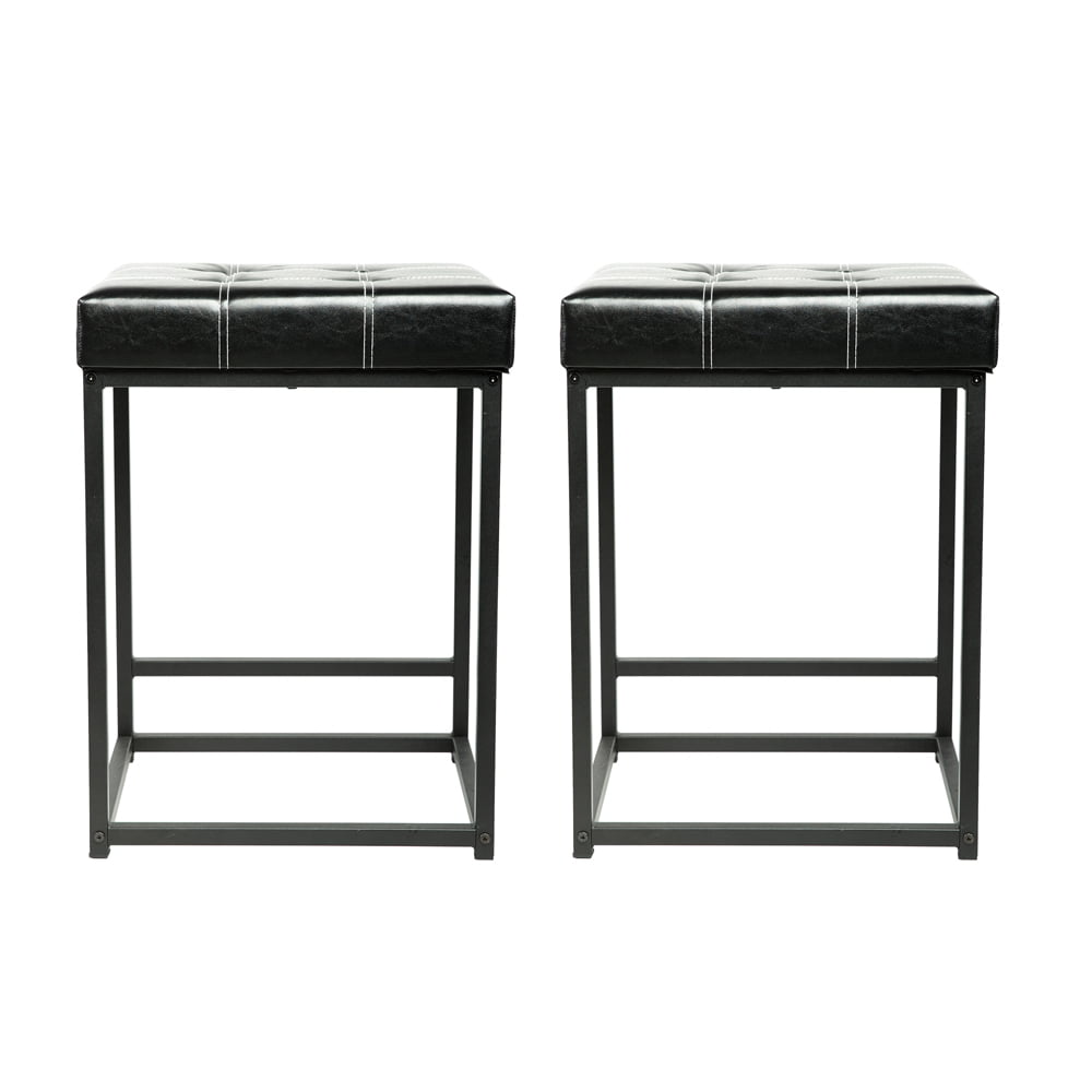 GIA Design Group 24 Inch Counter Height Metal Stools with Vegan Leather ...